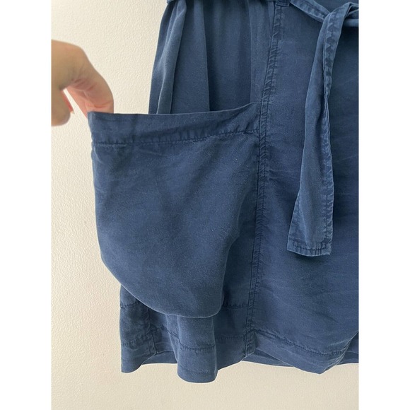 NWT Anthropologie Amadi Nantes Blue Tencel Belted Mini Skirt Sz Medium - Picture 4 of 10